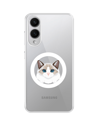 Etui do Samsung Galaxy S25 Edge z MagSafe przeźroczyste, silikonowe Flexi, kot birmański