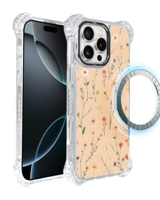 Etui do iPhone 16 Pro Max IBIZU DropGuard Ultra z MagSafe, Pastel Bloom, Koralowa łąka