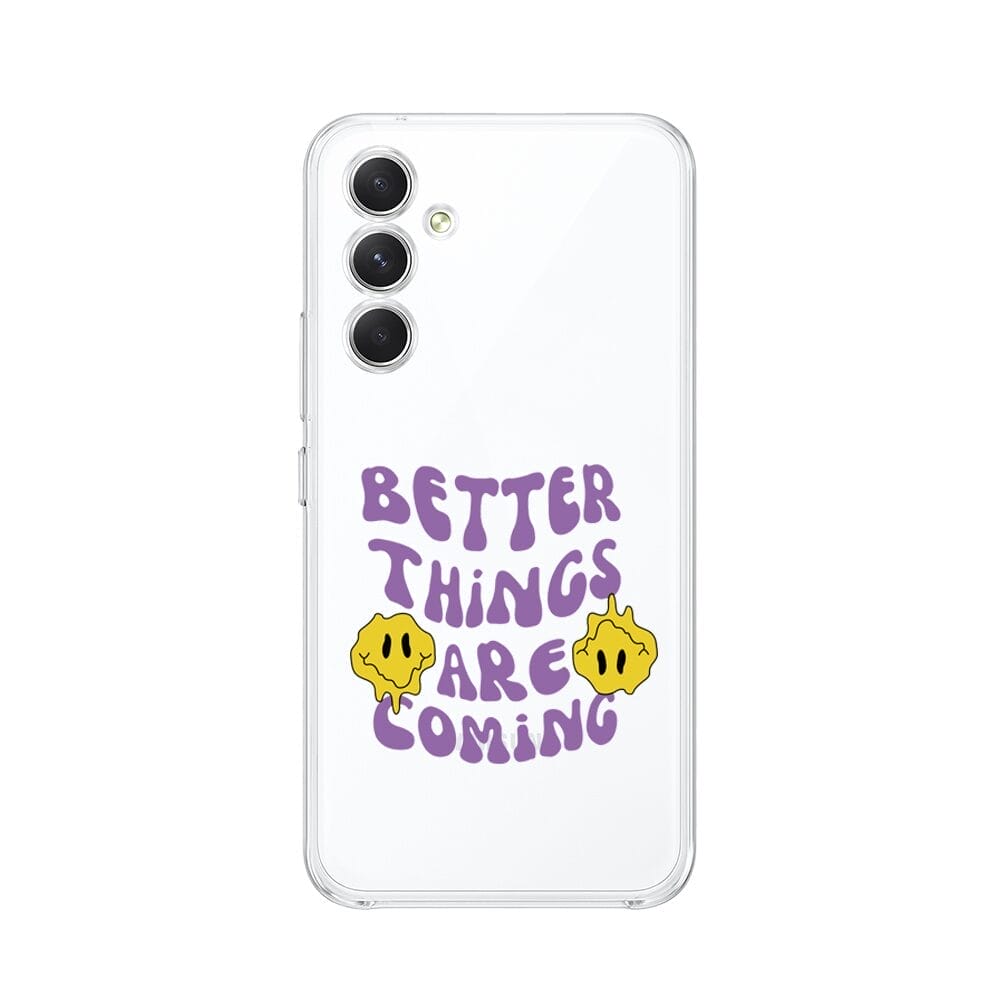 Etui do Samsung Galaxy A54 5G przeźroczyste, silikonowe Flexi, Better Things Are Coming