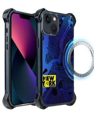 Etui do iPhone 13 IBIZU DropGuard Ultra z MagSafe, mapy świata, New York