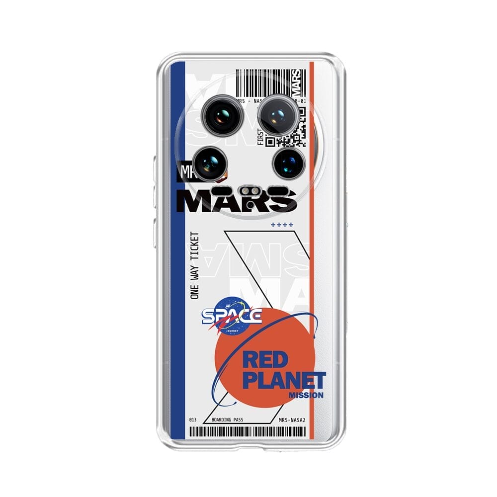 Etui do Xiaomi 14 Ultra przeźroczyste, silikonowe Flexi, bilet na Mars