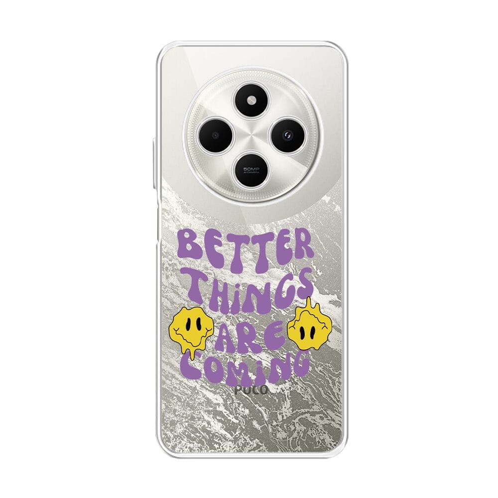 Etui do Xiaomi POCO C75 przeźroczyste, silikonowe Flexi, Better Things Are Coming