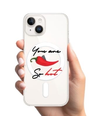 Etui do iPhone 14 Plus z MagSafe przeźroczyste, silikonowe Flexi, papryczka chilli