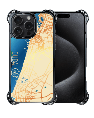 Etui do iPhone 15 Pro Max IBIZU DropGuard Ultra z MagSafe, Mapy Świata, Dubai
