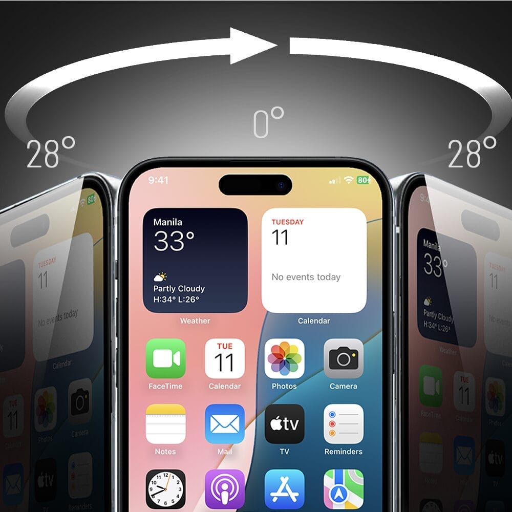 Szkło prywatyzujące z czarną ramką do iPhone 15 - obrazek 3