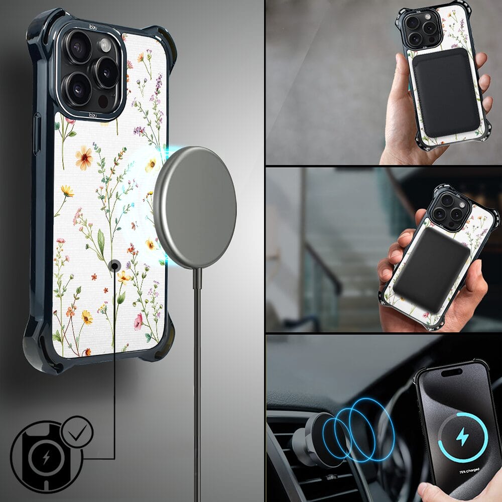 Etui iPhone 15 Pro IBIZU DropGuard Ultra z MagSafe, Pastel Bloom, Letni bukiet - obrazek 8