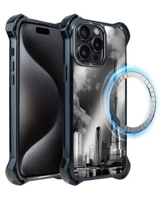 Etui do iPhone 15 Pro IBIZU DropGuard Ultra z MagSafe, Noir City, Burj Khalifa