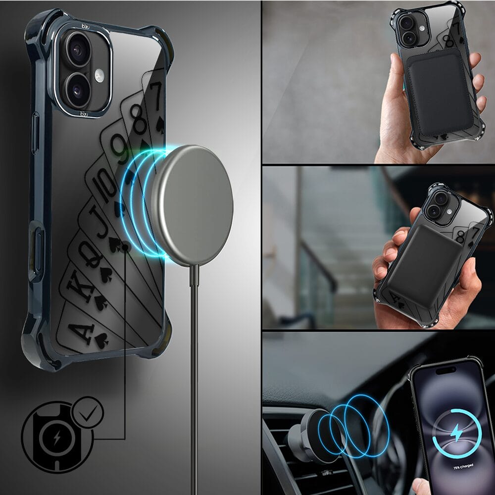 Etui do iPhone 16 Plus IBIZU DropGuard Ultra z MagSafe, Midnight, Karty do gry - obrazek 8