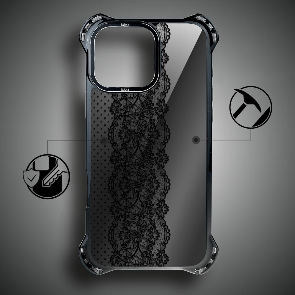Etui do iPhone 14 Pro IBIZU DropGuard Ultra z MagSafe, Midnight, Ornamentowa koronka - obrazek 7