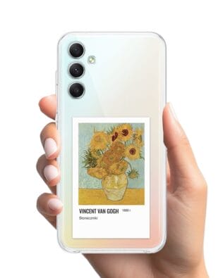 Etui do Samsung Galaxy A34 5G przeźroczyste, silikonowe Flexi, słoneczniki Van Gogh