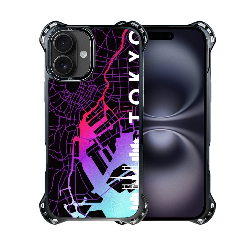 Etui do iPhone 16 IBIZU DropGuard Ultra z MagSafe, mapy świata, Tokyo - obrazek 2
