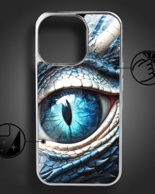 Etui do iPhone 16 Pro Max IBIZU Elite Glass z MagSafe Magia Azji oko lodowego smoka, srebrne