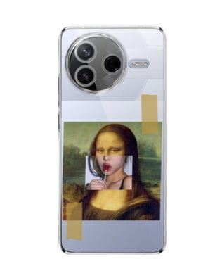 Etui do Xiaomi POCO F7 Pro przeźroczyste, silikonowe Flexi, Mona Lisa z lizakiem