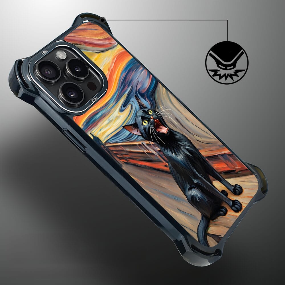 Etui iPhone 14 Pro IBIZU DropGuard Ultra z MagSafe, Edvard Munch, krzyk kota - obrazek 4