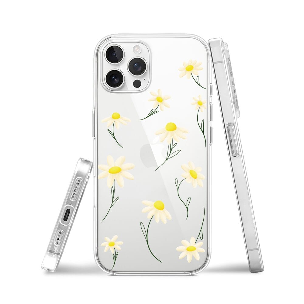 Etui do iPhone 12 Pro przeźroczyste, silikonowe Flexi, stokrotki - obrazek 3