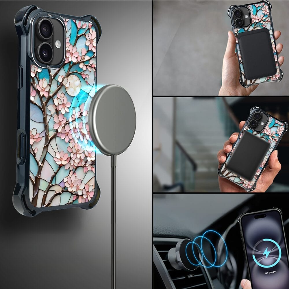 Etui do iPhone 16 IBIZU DropGuard Ultra z MagSafe, Barwy Szkła, Księżycowa Wiśnia - obrazek 8
