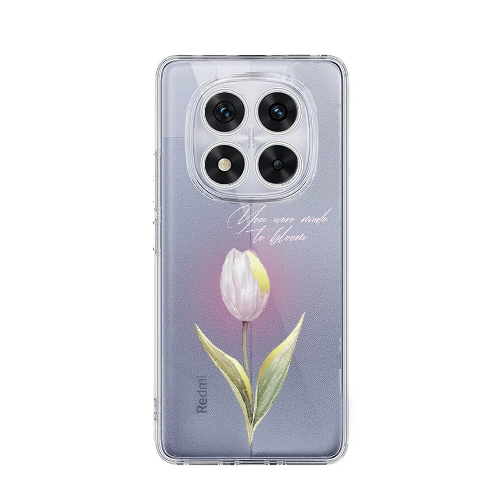 Etui do Xiaomi Redmi Note 14 Pro 5G przeźroczyste, silikonowe Flexi, kwiaty, tulipan