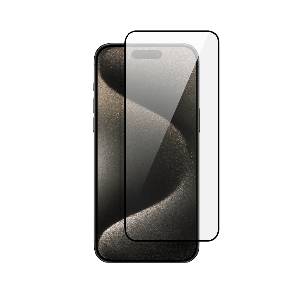 Twarde szkło diamentowe z czarną ramką do iPhone 15 Pro