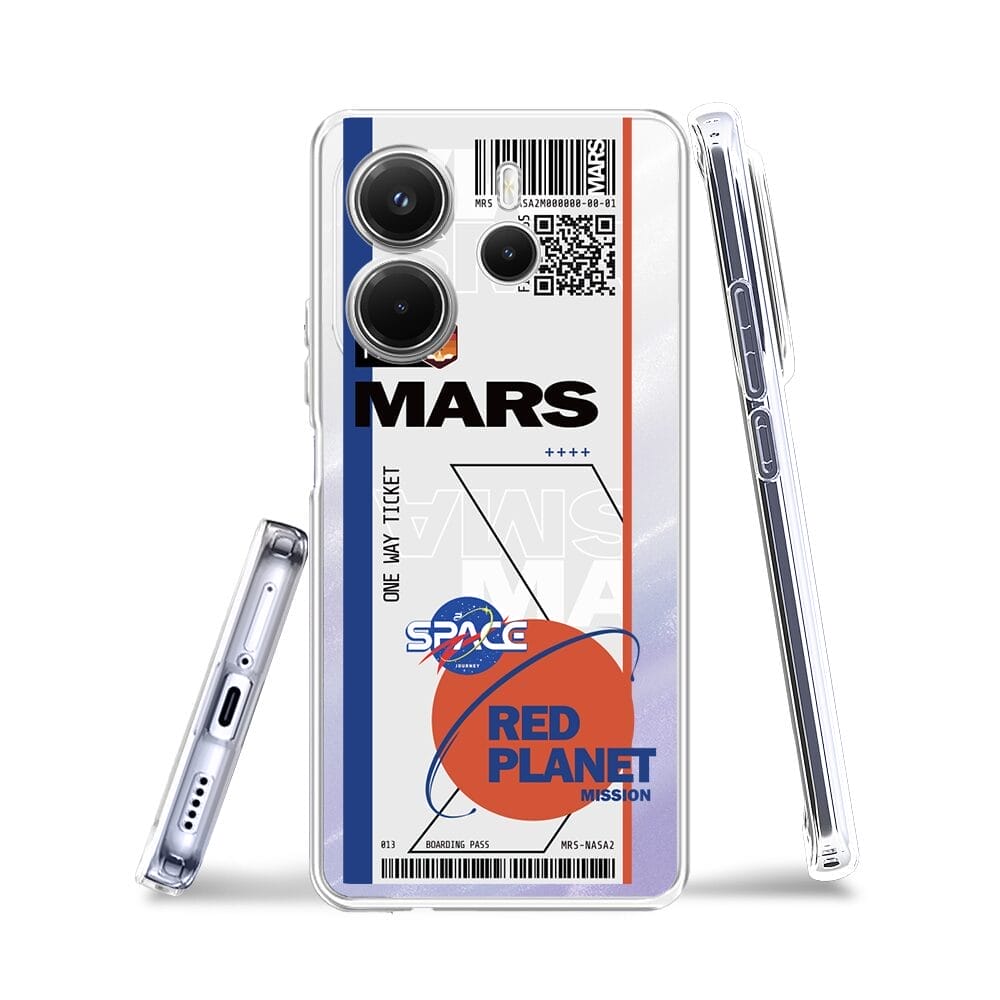 Etui do Xiaomi Redmi Note 14 4G przeźroczyste, silikonowe Flexi, bilet na Mars - obrazek 3