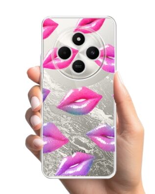 Etui do Xiaomi POCO C75 przeźroczyste, silikonowe Flexi, hologramowe usta