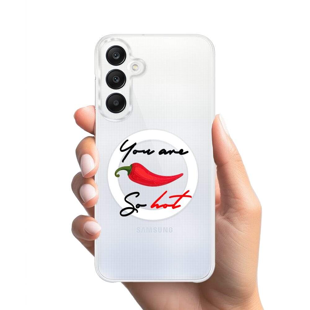 Etui do Samsung Galaxy A25 5G z MagSafe przeźroczyste, silikonowe Flexi, papryczka chilli - obrazek 2