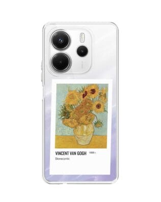 Etui do Xiaomi Redmi Note 14 5G przeźroczyste, silikonowe Flexi, słoneczniki