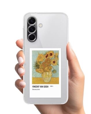 Etui do Samsung Galaxy A56 5G przeźroczyste, silikonowe Flexi, słoneczniki Van Gogh