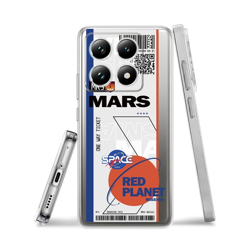 Etui do Xiaomi 14T Pro przeźroczyste, silikonowe Flexi, bilet na Mars - obrazek 3