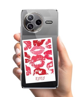 Etui do Xiaomi POCO F7 Ultra przeźroczyste, silikonowe Flexi, pocałunki, polaroid