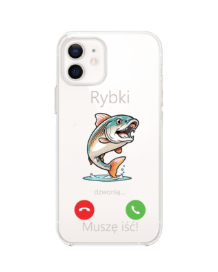 Etui do iPhone 12, przeźroczyste, silikonowe Flexi, rybki dzwonią