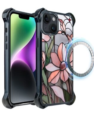 Etui do iPhone 14 IBIZU DropGuard Ultra z MagSafe, Barwy Szkła, Różowa magnolia