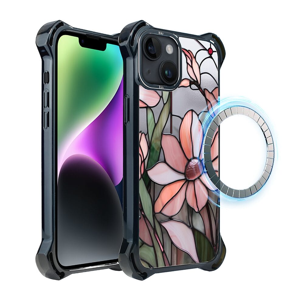 Etui do iPhone 14 IBIZU DropGuard Ultra z MagSafe, Barwy Szkła, Różowa magnolia