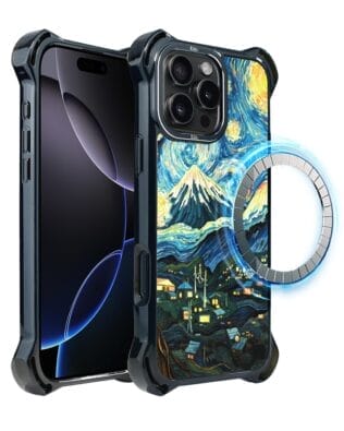 Etui do iPhone 16 Pro IBIZU DropGuard Ultra z MagSafe, Van Gogh, gwieździsta noc