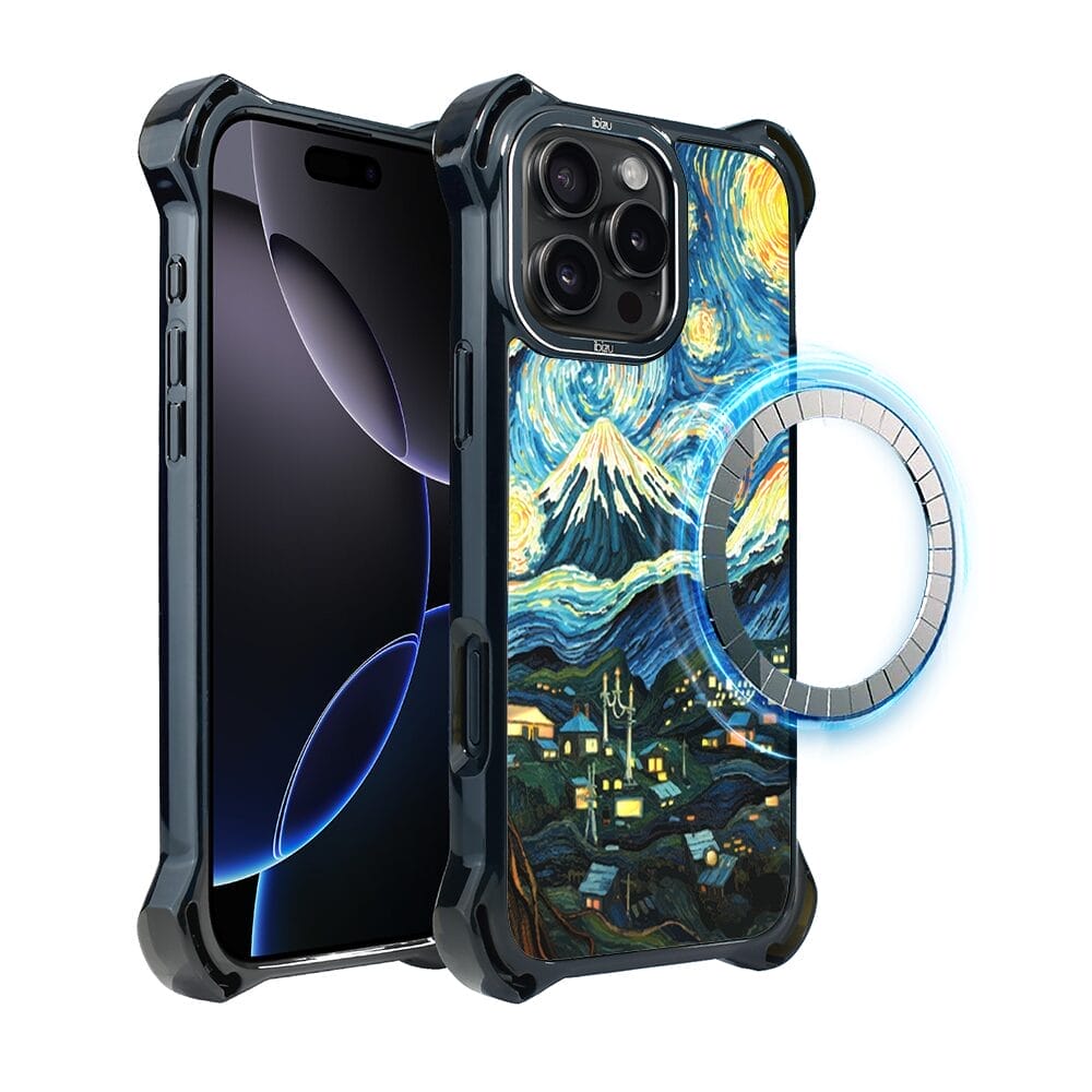 Etui do iPhone 16 Pro IBIZU DropGuard Ultra z MagSafe, Van Gogh, gwieździsta noc