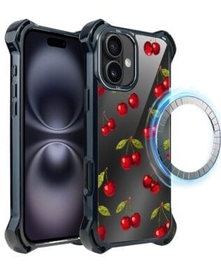 Etui do iPhone 16 Plus IBIZU DropGuard Ultra z MagSafe, Midnight, Wiśniowa noc