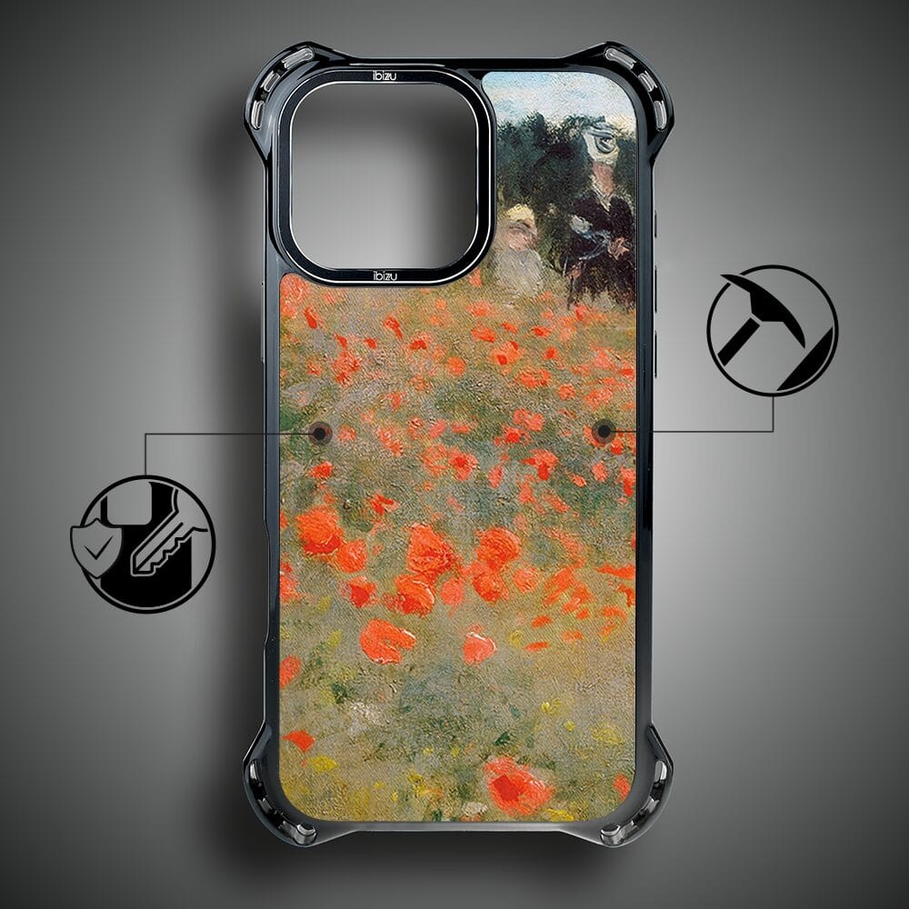 Etui iPhone 15 Pro Max IBIZU DropGuard Ultra z MagSafe, Claude Monet, pole maków - obrazek 7