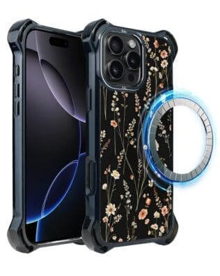 Etui do iPhone 16 Pro IBIZU DropGuard Ultra z MagSafe, Pastel Bloom, Północny ogród