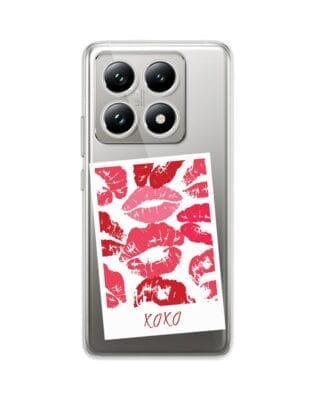 Etui do Xiaomi 14T przeźroczyste, silikonowe Flexi, pocałunki, polaroid