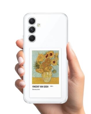 Etui do Samsung Galaxy A54 5G przeźroczyste, silikonowe Flexi, słoneczniki Van Gogh