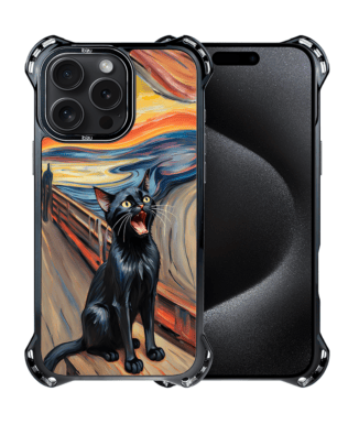 Etui iPhone 15 Pro Max IBIZU DropGuard Ultra z MagSafe, Edvard Munch, krzyk kota