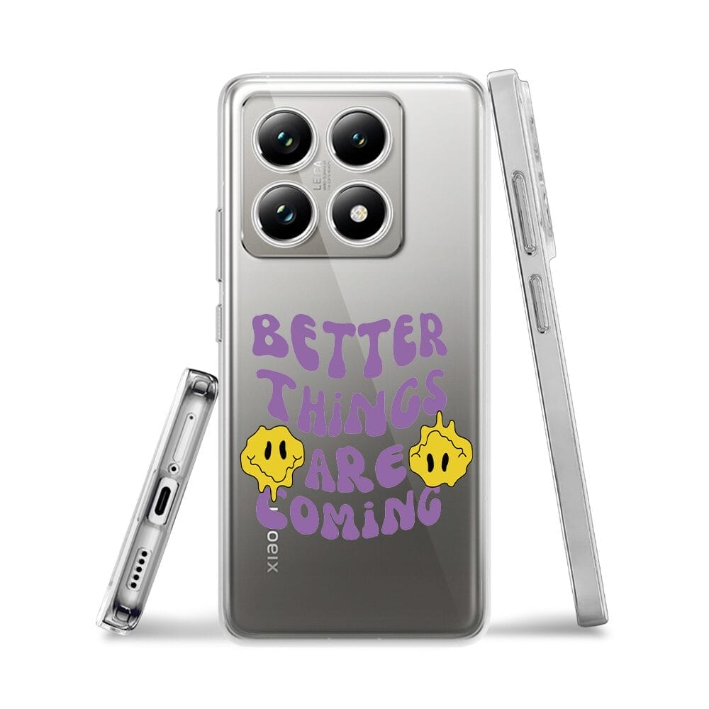 Etui do Xiaomi 14T przeźroczyste, silikonowe Flexi, Better Things Are Coming - obrazek 3