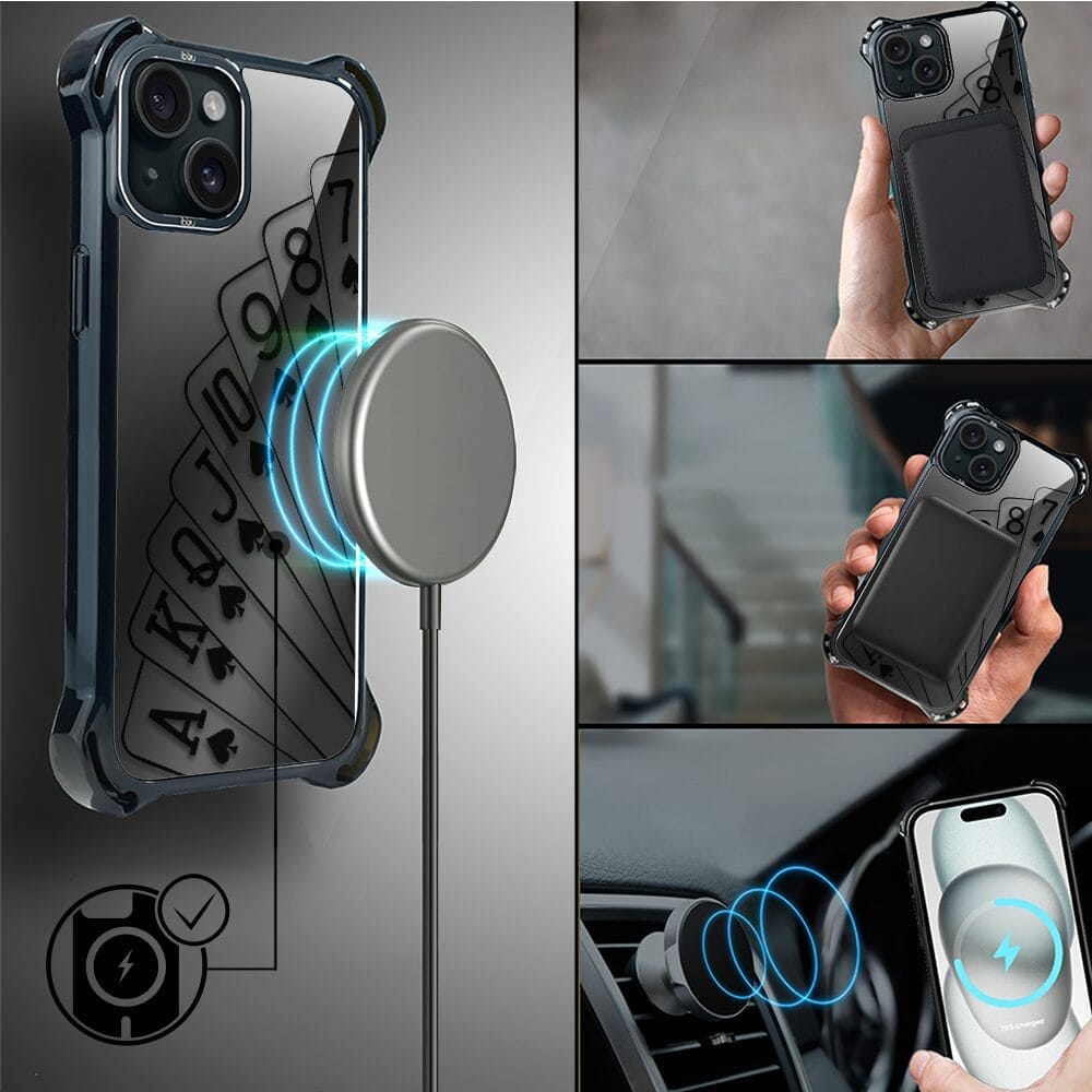 Etui do iPhone 15 IBIZU DropGuard Ultra z MagSafe, Midnight, Karty do gry - obrazek 8