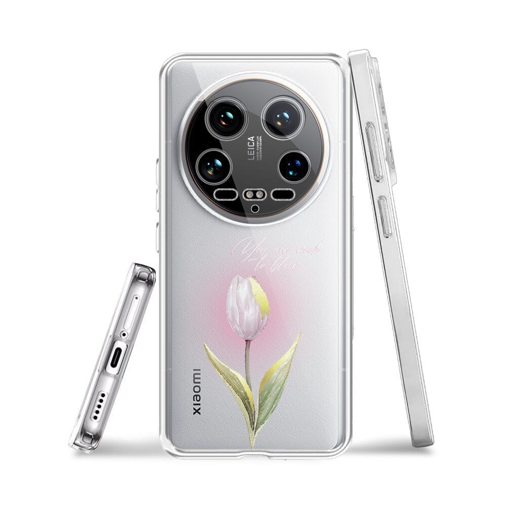 Etui do Xiaomi 14 Ultra przeźroczyste, silikonowe Flexi, kwiaty, tulipan - obrazek 3
