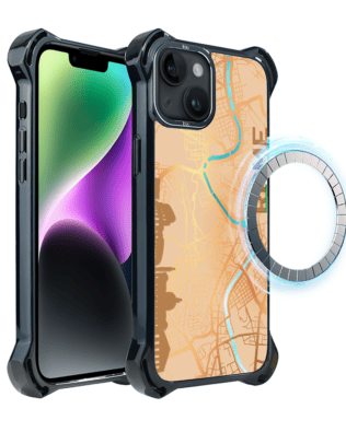 Etui do iPhone 14 IBIZU DropGuard Ultra z MagSafe, mapy świata, Rome