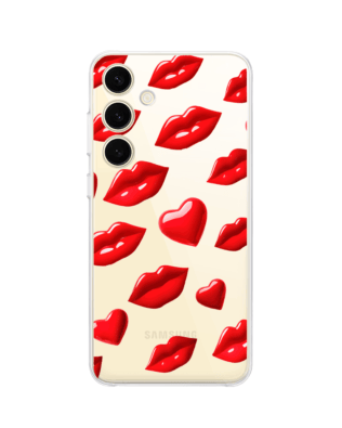 Etui do Samsung Galaxy S24 przeźroczyste, silikonowe Flexi, czerwone usta