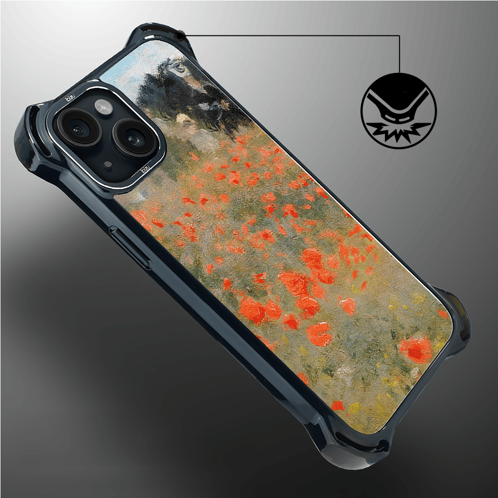 Etui iPhone 15 IBIZU DropGuard Ultra z MagSafe, Claude Monet, pole maków - obrazek 4