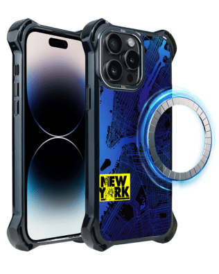 Etui do iPhone 14 Pro Max IBIZU DropGuard Ultra z MagSafe, Mapy Świata, New York