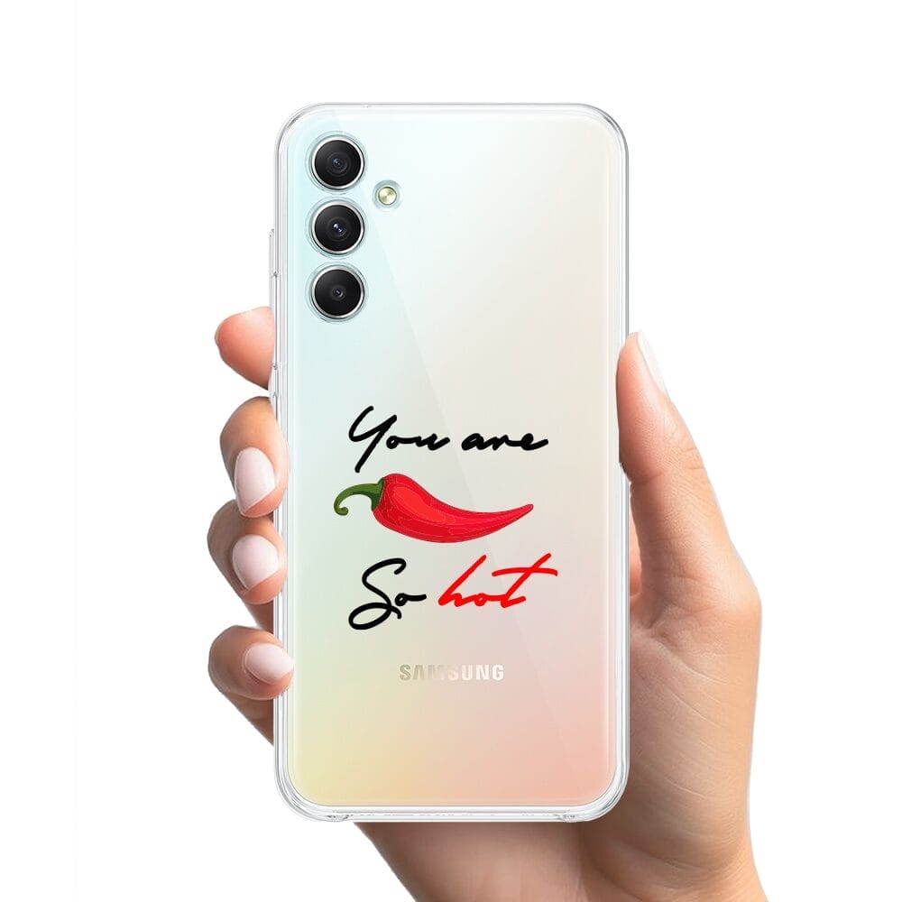 Etui do Samsung Galaxy A34 5G przeźroczyste, silikonowe Flexi, papryczka chilli - obrazek 2