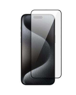 Szkło najtrwalsze kompozytowe z powłoką ceramiczną na cały ekran 5D z czarną ramką do iPhone 15 Pro