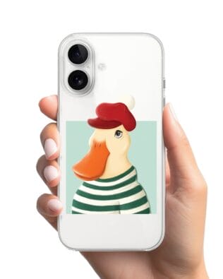 Etui do iPhone 16 Plus przeźroczyste, silikonowe Flexi, kaczuszka